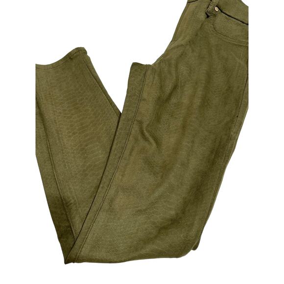 7 For All Mankind Womens Olive The Ankle Gwenevere Skinny‎ Snake Pants Size 26 - Picture 3 of 7
